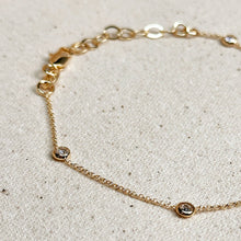 Load image into Gallery viewer, 18k Gold Filled CZ Bezel Bracelet