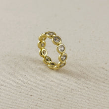 Load image into Gallery viewer, 18k Gold Filled Bezel CZ Eternity Band Ring