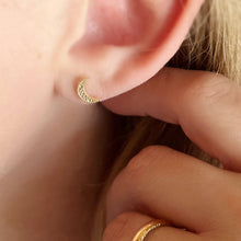Load image into Gallery viewer, 18k Gold Filled Crescent Moon Studs