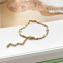 Load image into Gallery viewer, Gold Plated Dainty Cross Bracelet view 2