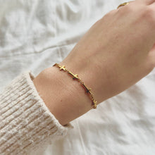 Load image into Gallery viewer, Gold Plated Dainty Cross Bracelet view 3