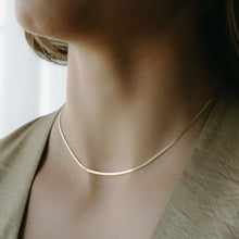 Load image into Gallery viewer, Gold Plated Herringbone Chain Necklace view 2