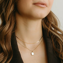 Load image into Gallery viewer, Gold Plated Herringbone Chain Necklace view 3