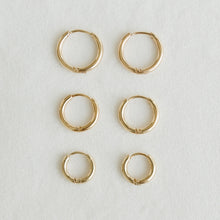 Load image into Gallery viewer, Gold Plated Thin Hoop Earrings view 3