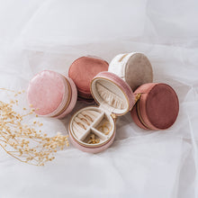 Load image into Gallery viewer, Round Velvet Travel Jewellery Box view 3