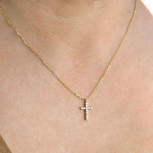 Load image into Gallery viewer, Stainless Steel Pavé Cross Necklace