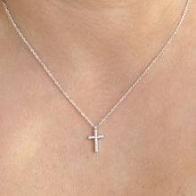 Load image into Gallery viewer, Stainless Steel Pavé Cross Necklace view 3