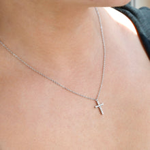 Load image into Gallery viewer, Stainless Steel Pavé Cross Necklace view 6