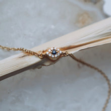 Load image into Gallery viewer, Dainty Diamond Evil Eye Bracelet