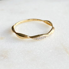 Load image into Gallery viewer, Solid Gold Dainty Diamond Ring