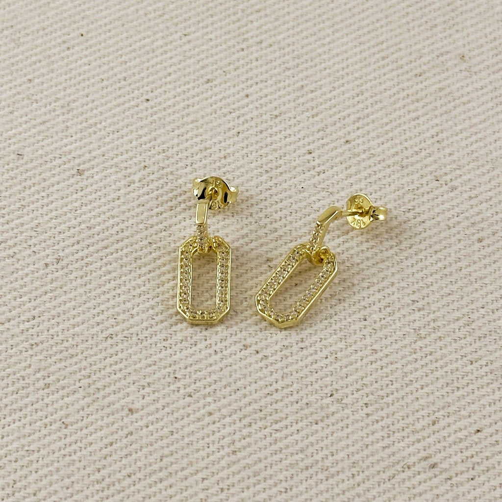 Pavé and polished link earrings on linen