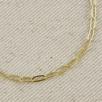 Close up of gold filled paperclip links