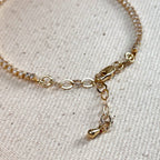 Tennis bracelet lobster clasp and extender chain close up