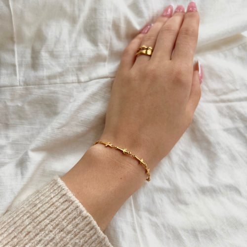 Gold Plated Dainty Cross Bracelet
