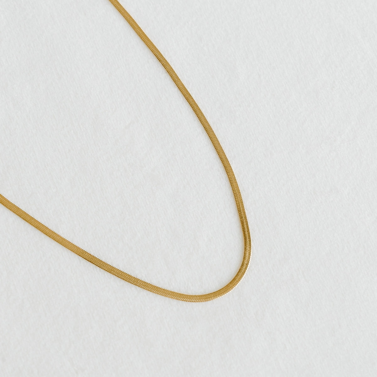 Gold Plated Herringbone Chain Necklace