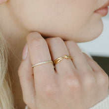 Load image into Gallery viewer, Gold Plated Pavé Band Ring view 3
