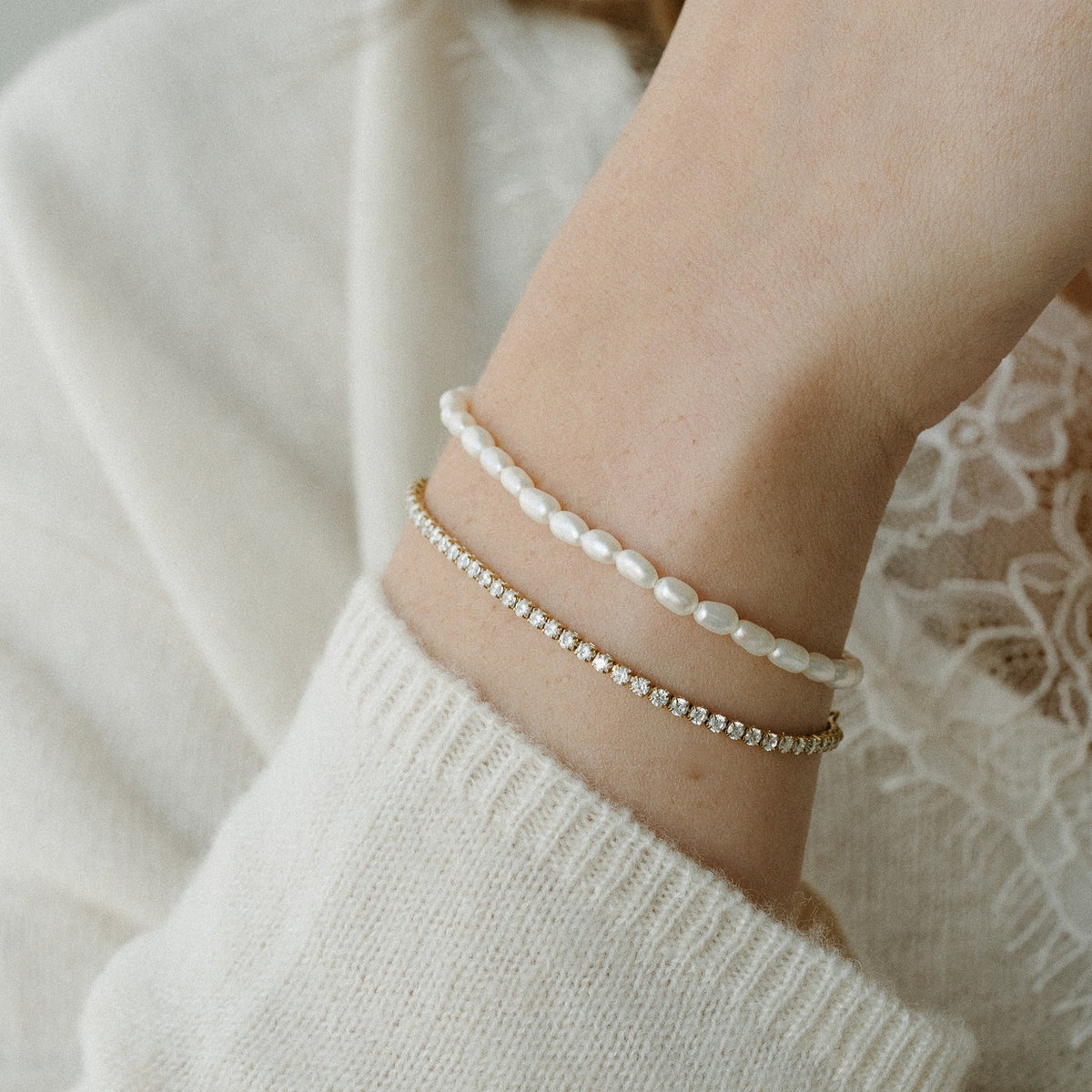 Gold Plated Tennis Bracelet view 2