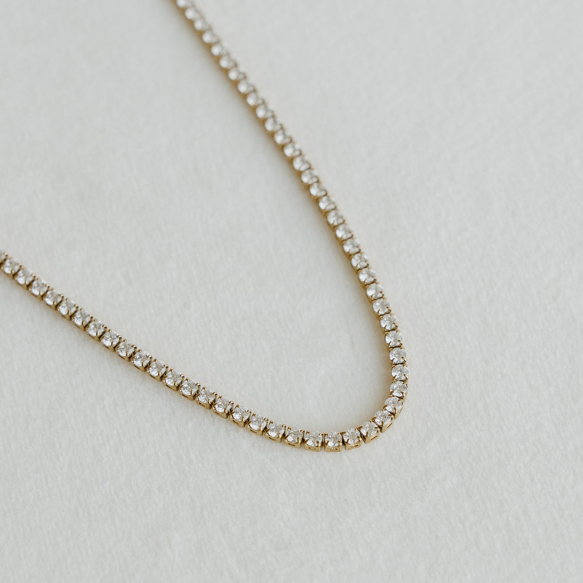 Gold Plated Tennis Necklace