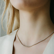 Load image into Gallery viewer, Gold Plated Tennis Necklace view 3
