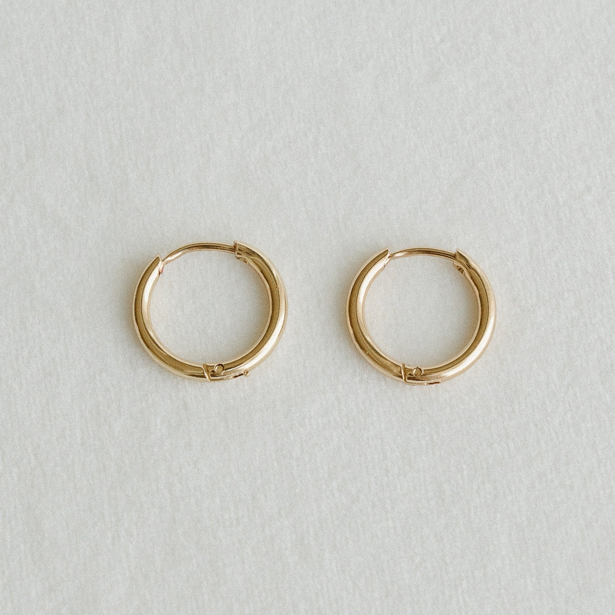 Gold Plated Thin Hoop Earrings view 2