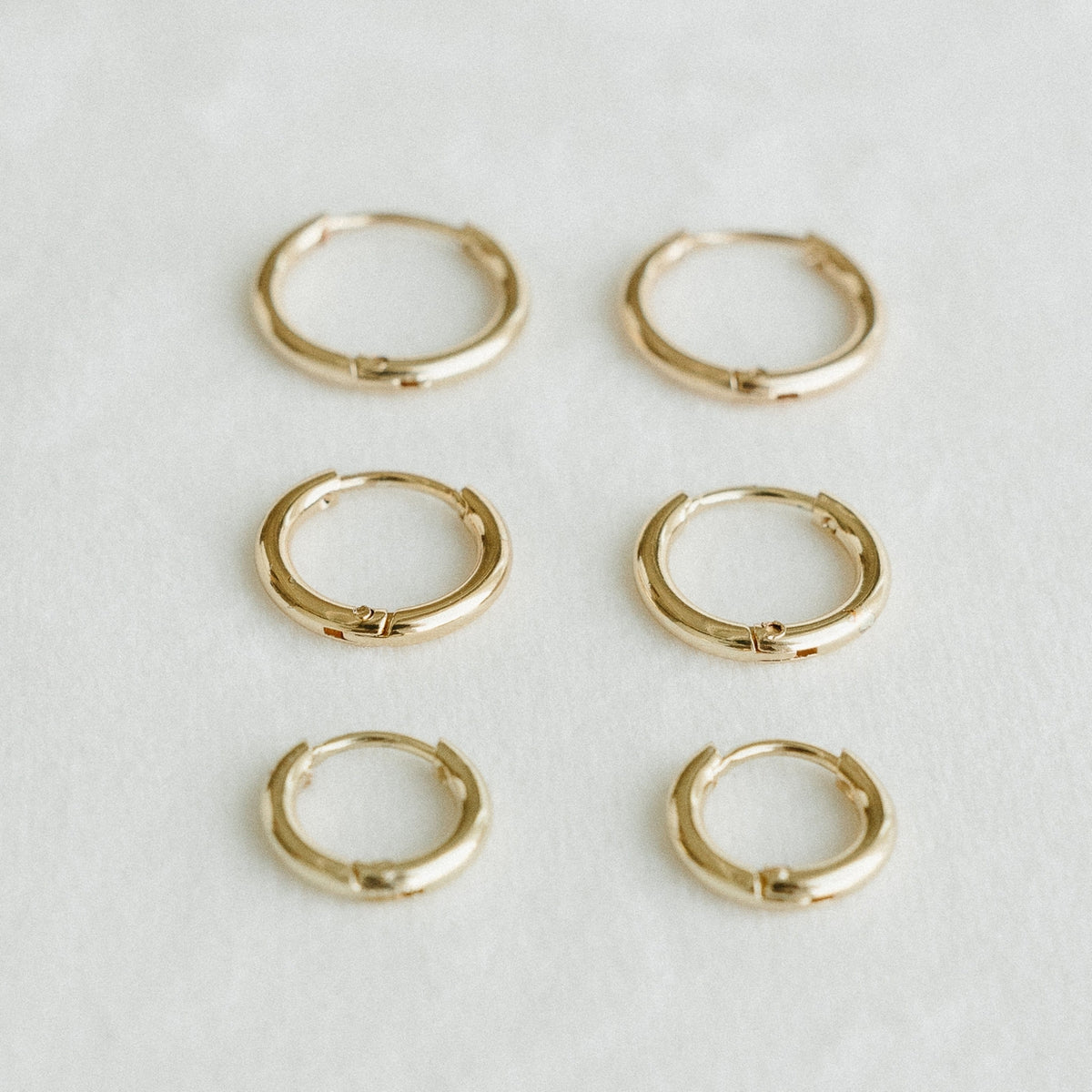 Gold Plated Thin Hoop Earrings view 4