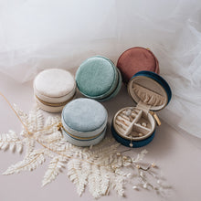 Load image into Gallery viewer, Round Velvet Travel Jewellery Box view 5
