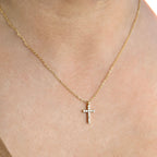 Stainless Steel Pavé Cross Necklace