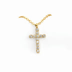 Stainless Steel Pavé Cross Necklace view 2