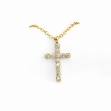 Load image into Gallery viewer, Stainless Steel Pavé Cross Necklace view 2
