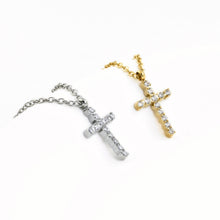 Load image into Gallery viewer, Stainless Steel Pavé Cross Necklace view 4
