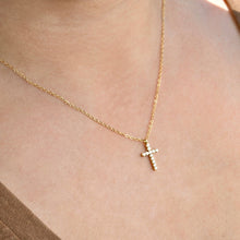 Load image into Gallery viewer, Stainless Steel Pavé Cross Necklace view 5
