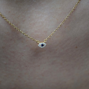 Dainty Diamond Evil Eye Necklace