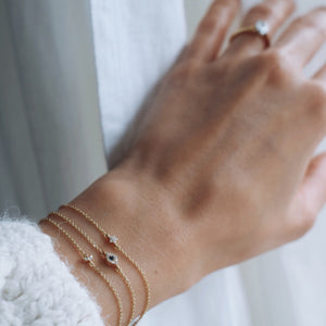 Dainty Diamond Evil Eye Bracelet