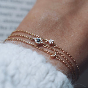 Dainty Diamond Luna Star Bracelet