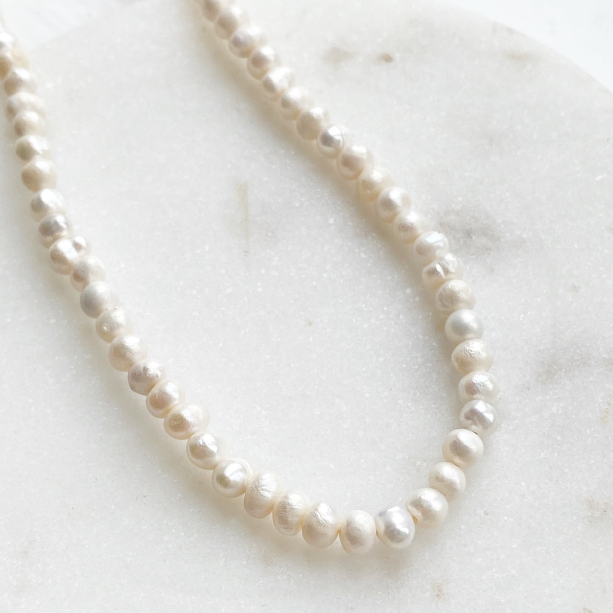 Mini Freshwater Pearl Necklace — freshwater pearl and gold necklace