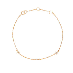 Dainty Diamond Luna Star Bracelet